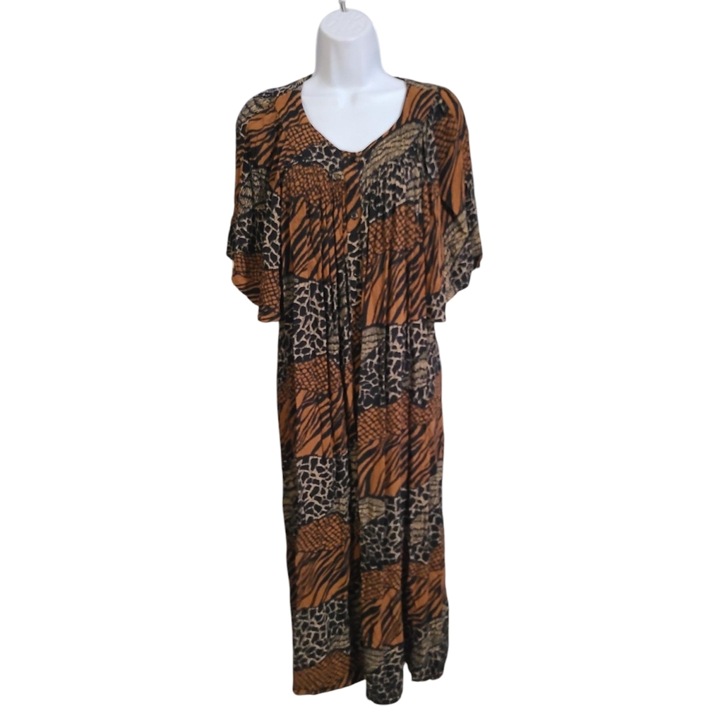 GO SOFTLY animal Print Patio Dress M